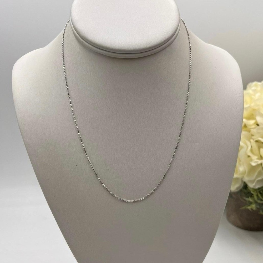 Designer 14K White Gold Cable Link Classic Timeless Chain Necklace 18", 1.6 gram